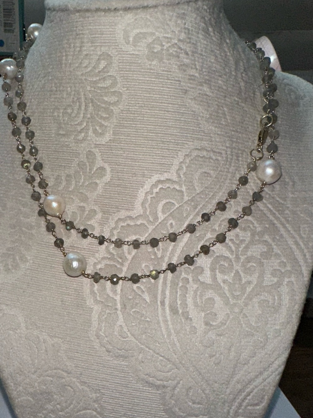 Labradorite and Fresh Water Pearls strand 30